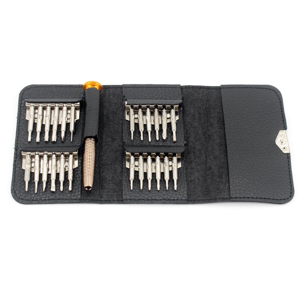 25-in-1 Portable Leather Screwdriver Set for Phone & Laptop Repair