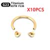 10 Stück Augenbrauen Piercing Schmuck Labret Lippenstecker G23 Titan Septum Piercing Nasenring C-Stab Körperschmuck Für Frauen