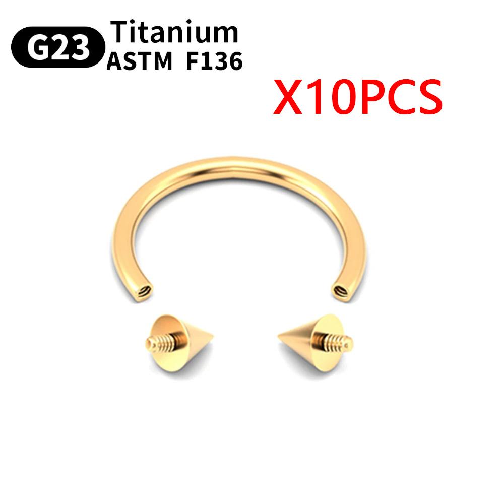 10 Stück Augenbrauen Piercing Schmuck Labret Lippenstecker G23 Titan Septum Piercing Nasenring C-Stab Körperschmuck Für Frauen