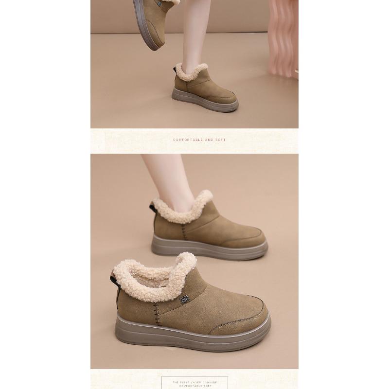 Birkenstock Women's Winter Fleece Women's Shoes, Cotton Shoes, Women's One-foot Pedals, Platform Mom Shoes, Fashionable Height-enhancing Shoes