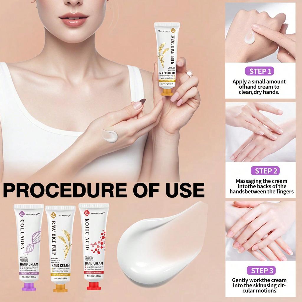 1PC Kojic Acid Repair Hand Cream, Moisturizing And Hydrating,Silky,Smooth Skin,Improve Exfoliates ,E