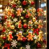 Christmas Home Window Decor Gingerbread Man Tree Hanging Ornaments, Wooden Decorative Pendants, Festive Party Favor Tags Lightweight Rustic