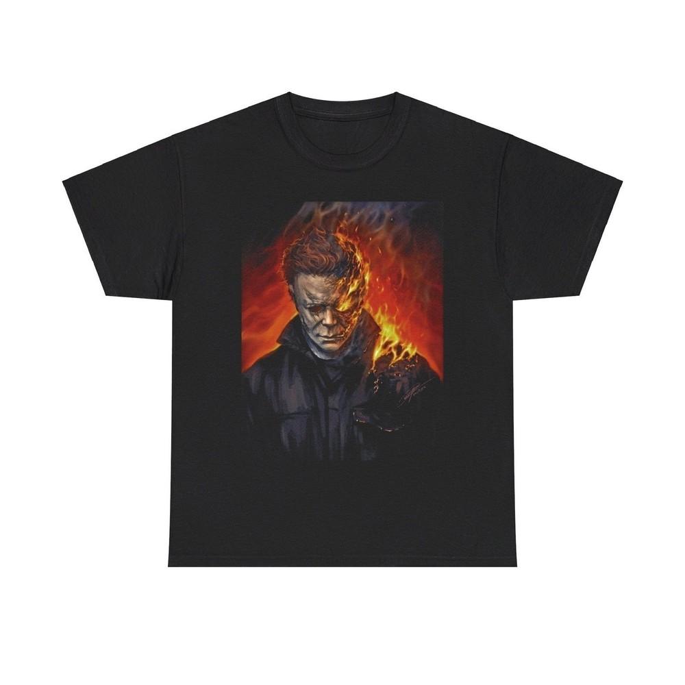 

Michael Myers Halloween Flaming Head Movie T-shirt M