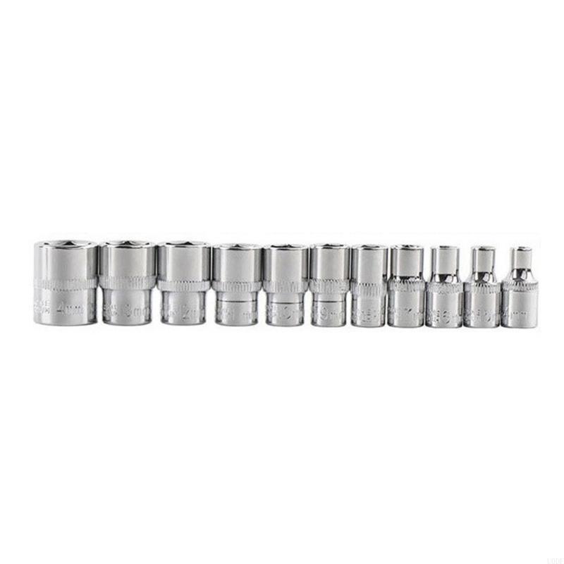 11Pcs Short Socket Head Set Ratchet Wrench Socket 4-14mm Socket for Car