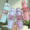 1PC Mr Hao Handwritten Font Pattern 750ml Color Plastic Sports Water Bottle Leakproof Flip Straw Lid Suitable for Sports Office Home Use