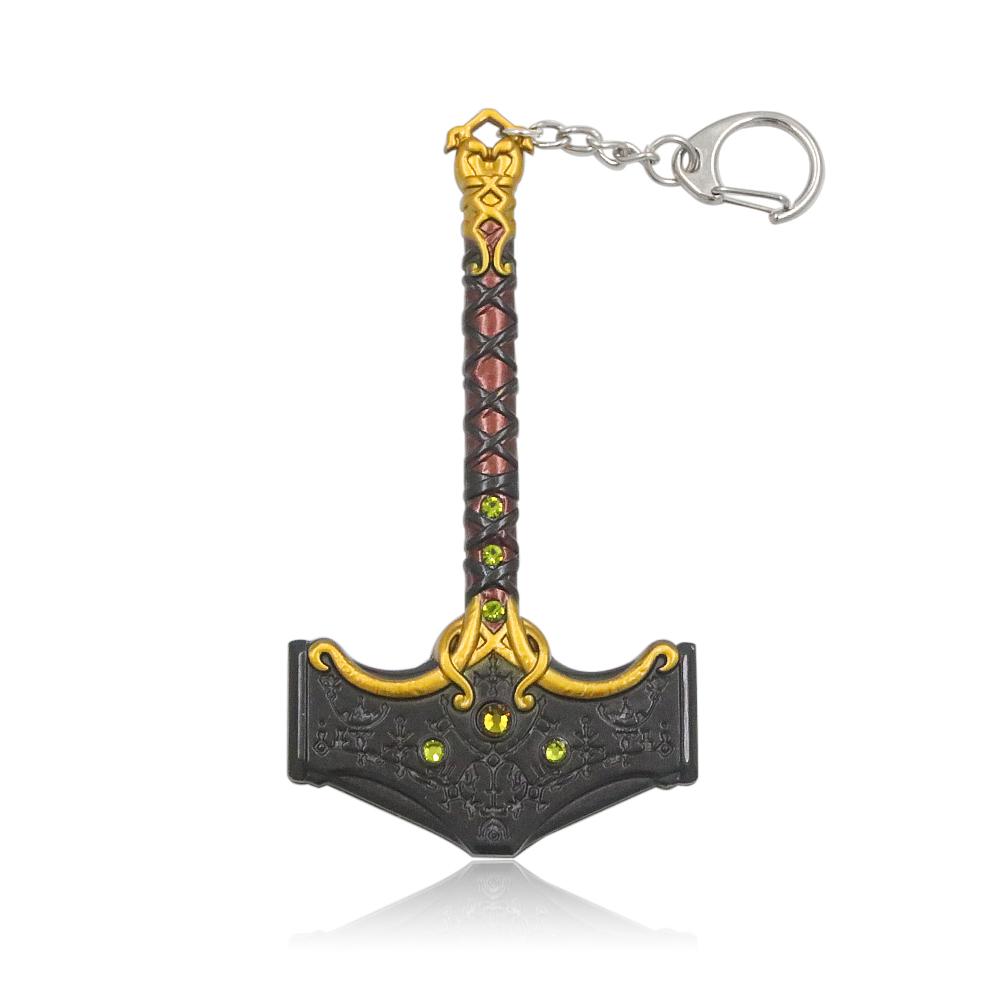 God of War Kratos Axe Game Keychain Metal Weapon Model Pendant Key Chain Car Motorcycle Jewelry Accessories Gift