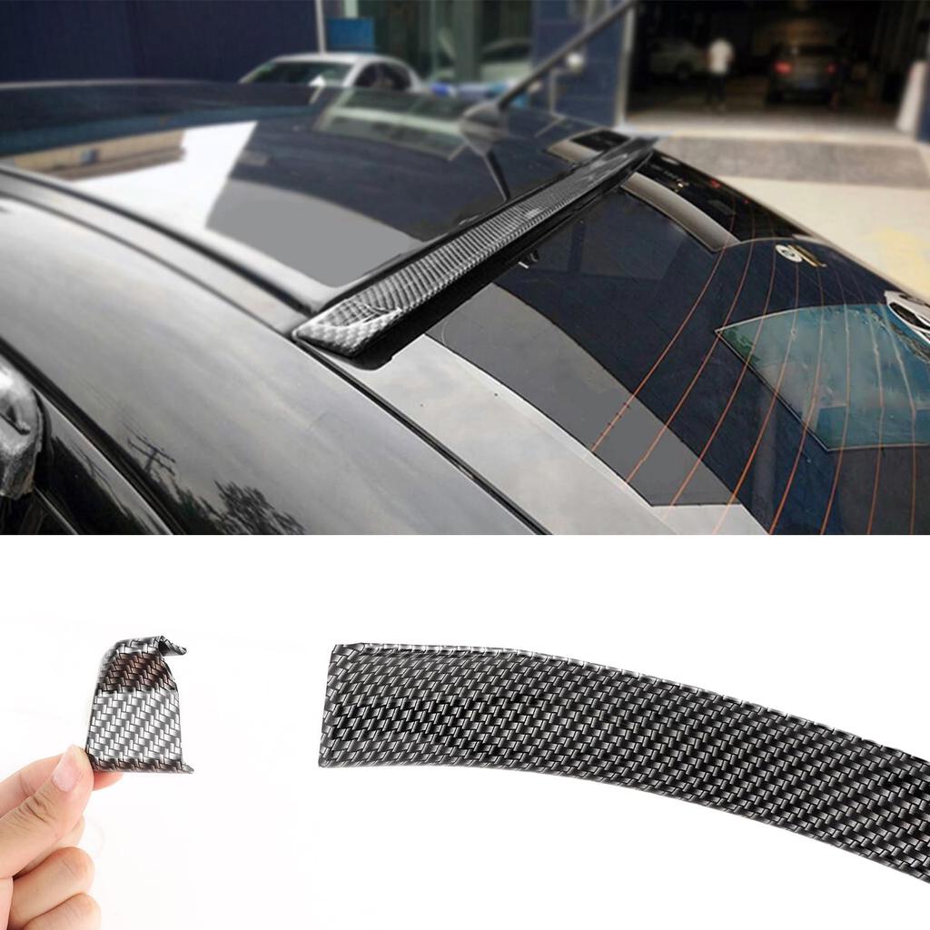 Spoilers For Cars,4.9 Ft Reflective Carbon Fiber Spoiler Rear Spoiler Wing For Car Decorations,Universal Punch-Free Rubber Trunk Spoiler Trim Strip