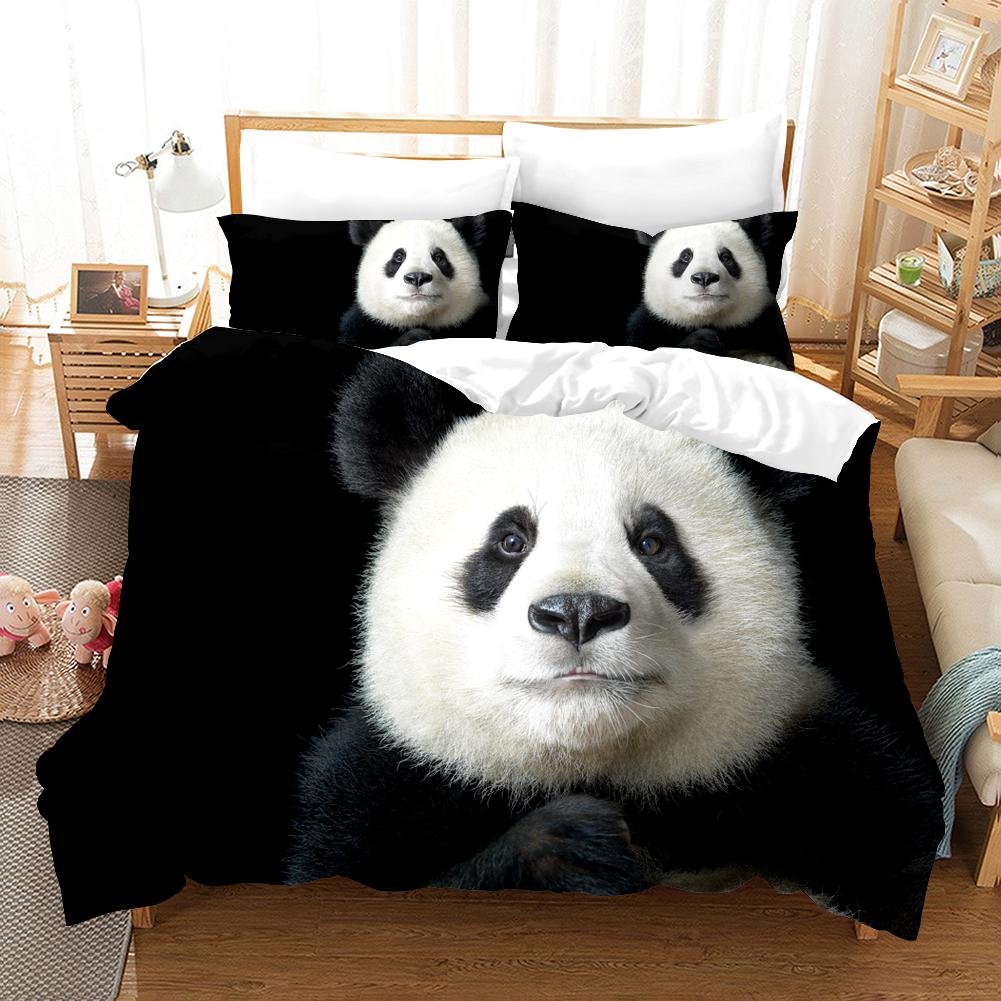 3D Panda Bedding Set Lovely China Black White Animal Duvet Cover King Queen Bamboo Comforter Cover 2/3Pcs Quilt Cover