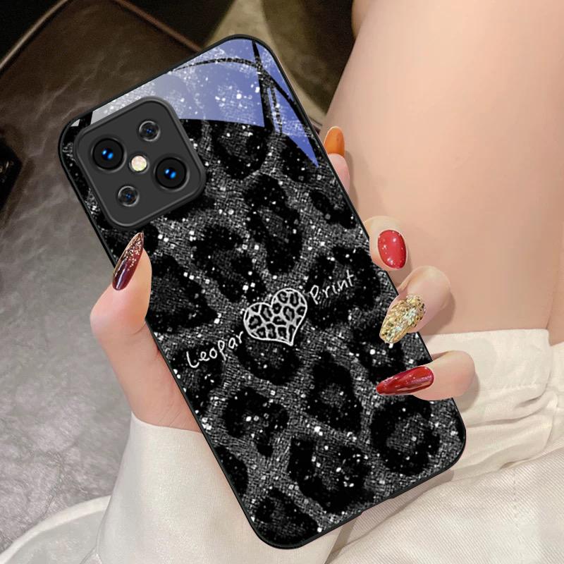 Leopard Spotted Love Green For Oppo Find X5 X8 Pro X3 Lite A72 58 73 54S F11 79 Reno 6 4Z 5G Nord N200 Tempered Glass Phone Case
