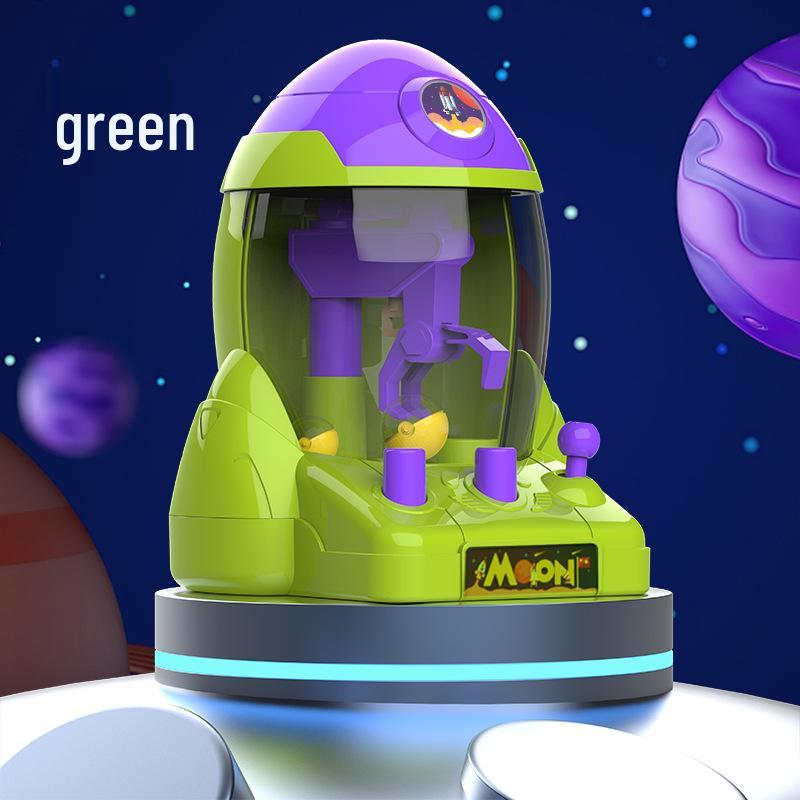 Educational Doll Claw Machine - Mini Rocket Ball Grabber for Kids зелёный