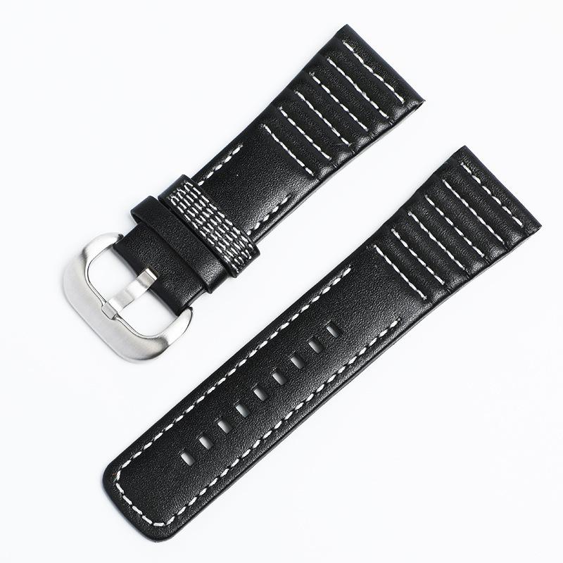 Seven Friday, Correa de Cuero Genuino Adecuada para 28 mm, Piel de Vaca de Primera Capa de Alto Valor, Pulsera Suave y Transpirable, Producto Nuevo.