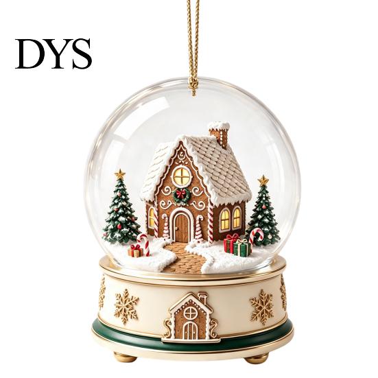 Holiday Party Supplies Christmas Crystal Ball Style Pendant with Hanging Rope, 2D Flat Acrylic Unique Keepsakes Ornament for Tree Decoration