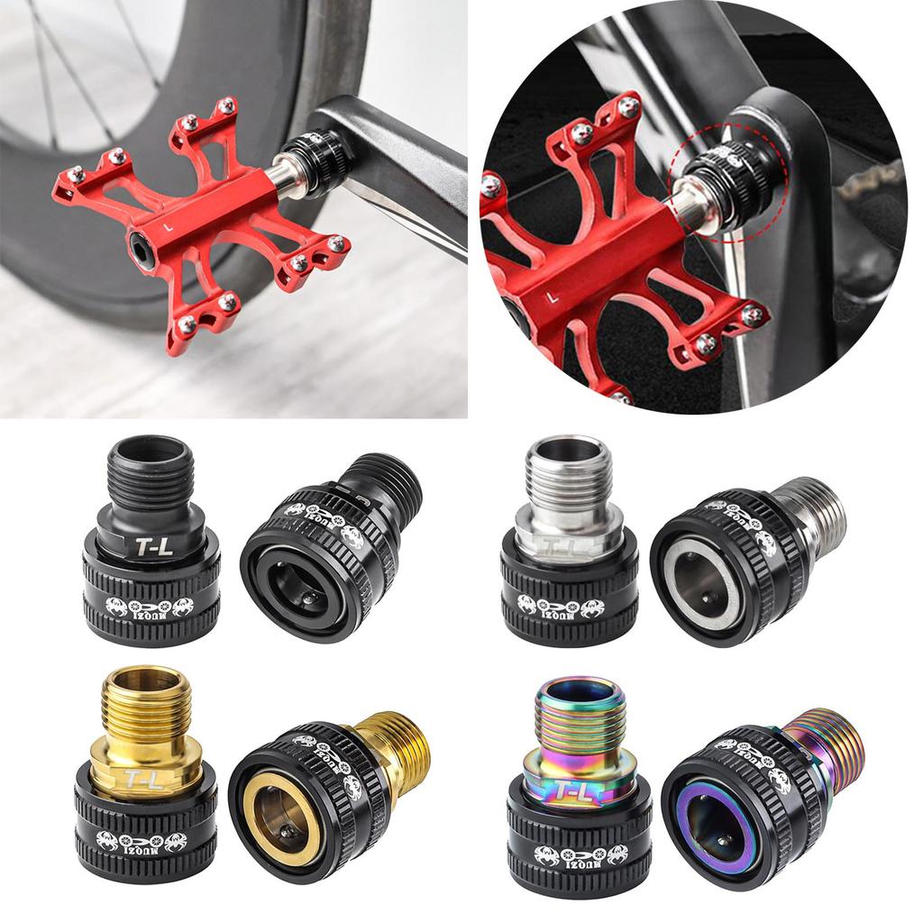 2 pcs Bike Pedal Extenders Aluminum Alloy, Road Extender, Extended Pedal Spacer 9/16 in Parts, Equipment
