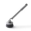 Stainless Steel Long-Handle Pot Scrubbing Brush - Large Size Dishwashing Tool
