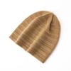 New Style Women's High End Solid Color Striped Thickened and Warm Fashionable Knitted Casual Toe Cap Hat