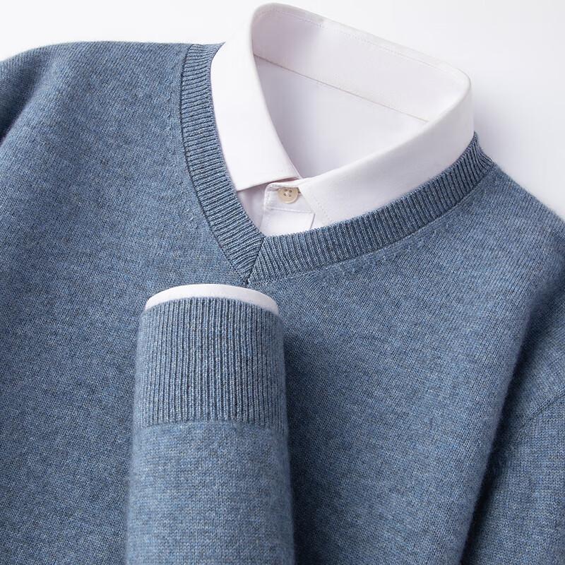 FAPAI Men's Crew Neck Cashmere Blend Sweater