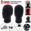 1-2pcs Male Foam Mannequin Head Model Glasses Hat Headset Wig Display Stand Tool Practical Manikin Mannequin Black Foam Head