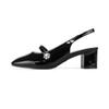 BARBARA Leather Patent Gem Point Feminine Slingback 5cm Bbj201bk