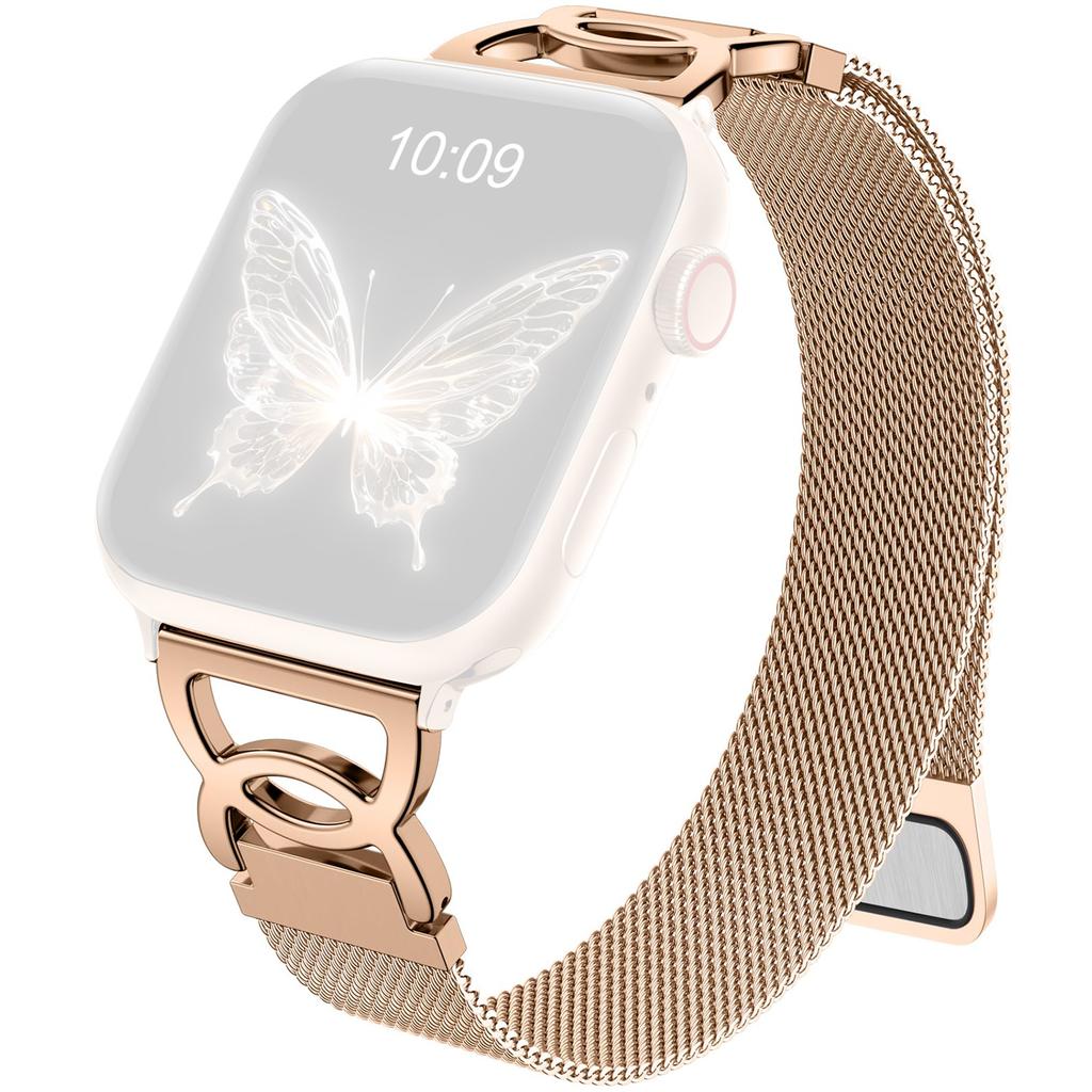 Watch Band For Apple Watch Series 10 9 8 7 SE 6 5 4 3 2 1 42mm 41mm 40mm 38mm Milanese Loop Magnetic Clasp Stainless Steel Metal Strap