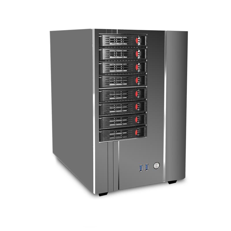 8 Bays Matx Nas Server case for 3.5 Inch Hard Drive Mini Pc Micro Atx Nas case Chassis with SATA Backplane N8B