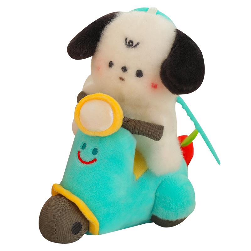 

Motorcycle Panda Rabbit Plush Toy: Cute Puppy Pendant Gift 15 cm