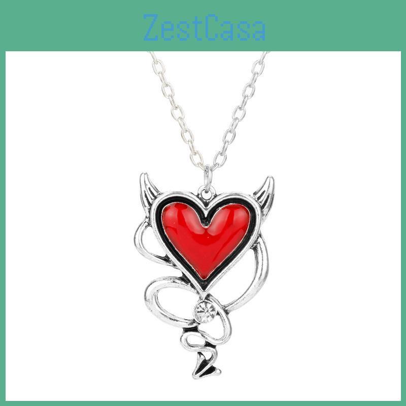 Fashionable Heart Necklace With Red Oil Drop Pendant And Alloy Chain For Summer Trends