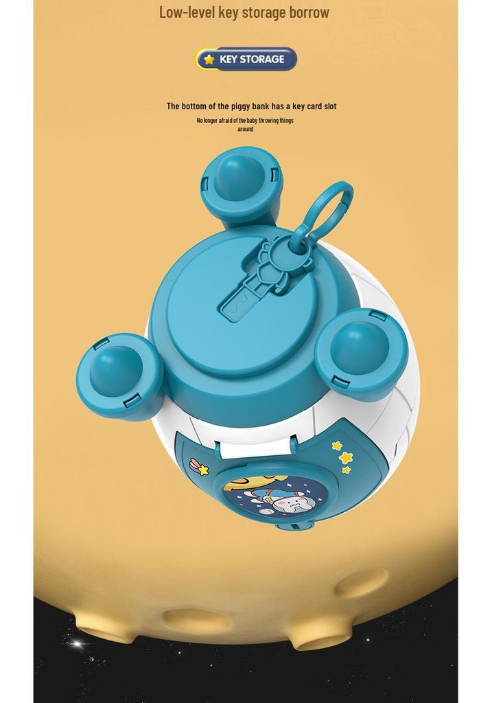 Cartoon Rocket Spaceship Piggy Bank - Large Capacity Savings Jar for Kids