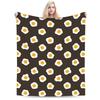 Poached Egg Blankets Flannel Decoration  Breathable Lightweight Thin Throw Blanket for Bedding Outdoor Plush Thin Quilt