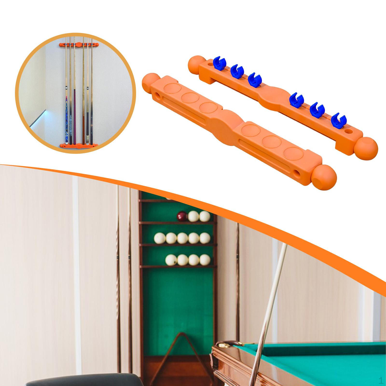 

Billiard Pool Cue Rack Wall Mount Wood Vertical Storage 6 Cues Organizer Display Stand for