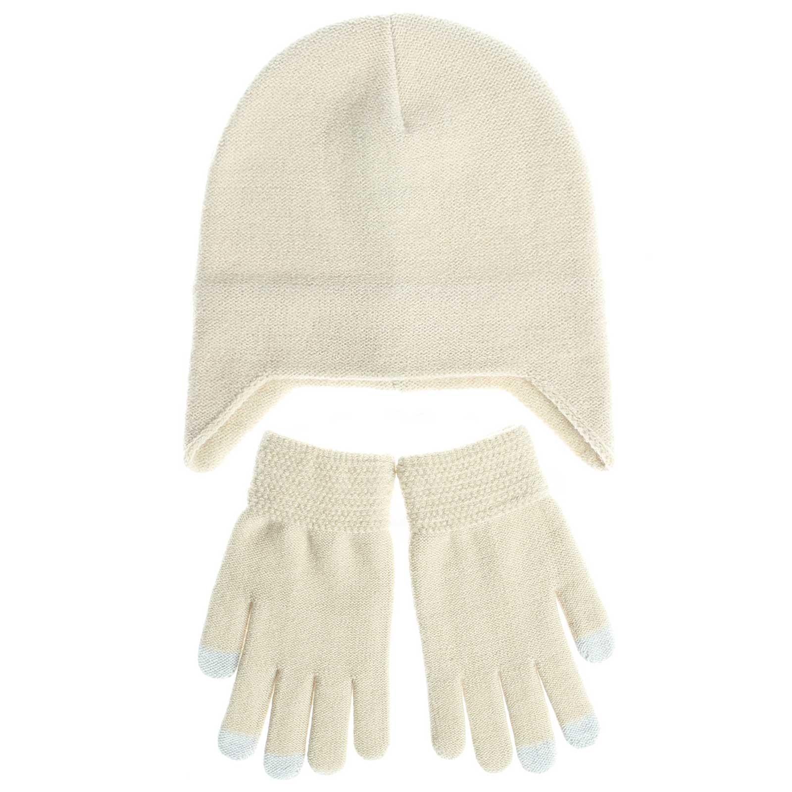 

Унисекс, лыжные модные теплые зимние шапки, вязаная хлопковая шапка + 1 пара перчаток One Size бежевый