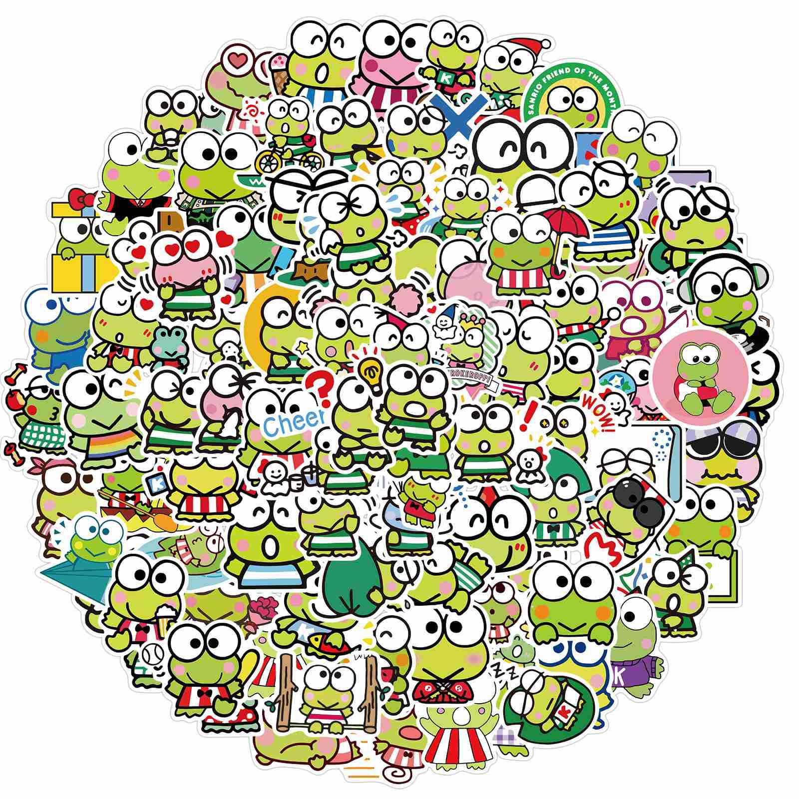 

100 Kawaii Big Eye Frog Graffiti Stickers Personalized Motorcycle Suitcase Waterproof Stickers