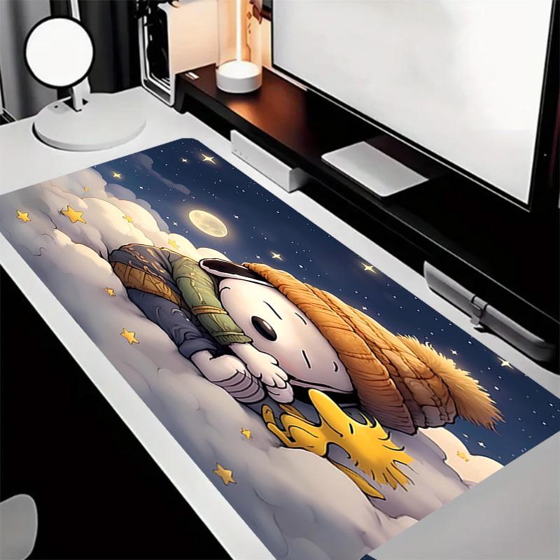 Happy Puppy Theme Premium Non-slip Mouse Pad with Stitched Edges,Durable Rubber Material,for Desktop & Gaming Great Gifts