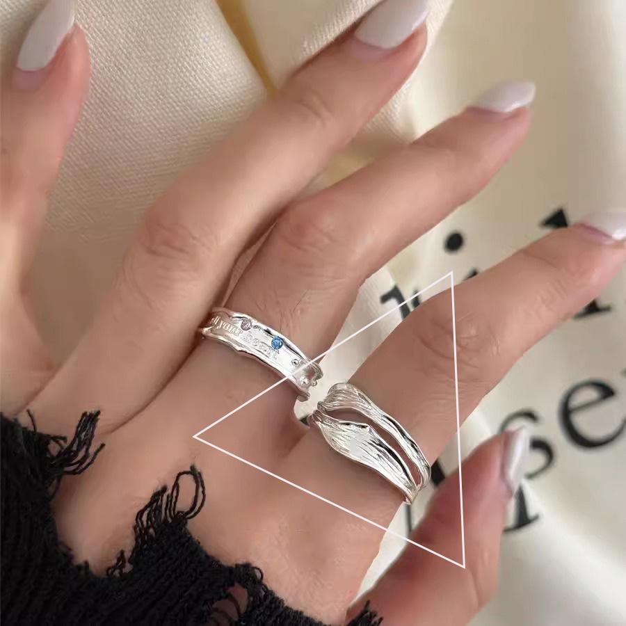 Silve Zircon Bead Ring For Women Girl Party Gift Sweet Cool Versatile Vintage Korean Jewelry Dropshipping