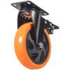 Caster Wheels, 5-inch Swivel Plate Casters, Set of 4, with Security A/B Locking No Noise PVC Wheels, Heavy Duty 450 lbs Load Capacity Per Caster,