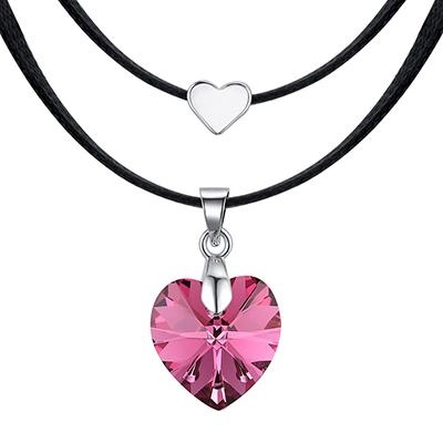 Vintage Original Heart Crystals From Austria Choker Necklaces For Women Double Rope Chain Statement Necklaces Wedding Jewelry