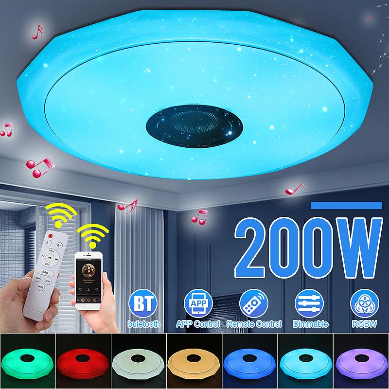 200W WiFi Modern RGB LED Ceiling Lights Home Lighting APP Bluetooth Music Light Bedroom Lamps Smart Dimmable Music Ceiling Lamp