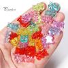 100 Pcs Colorful Bear Beads Clear Acrylic Colored Bear Beads Mini Bear Charms for Bracelet Necklace DIY Crafts Jewelry Making Supplies