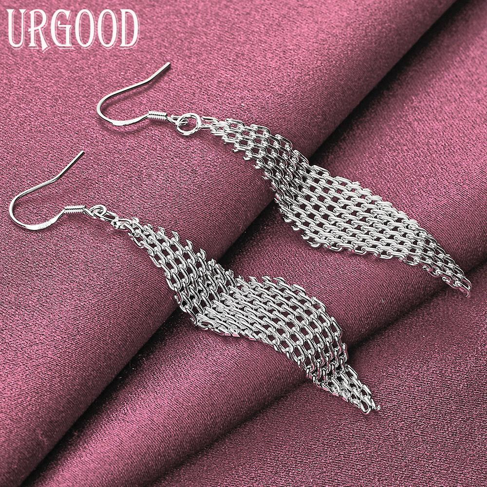 925 Sterling Silver Braided Earrings Wedding Jewelry