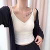Seamless Round Neck Adjustable Thin Shoulder Strap with Chest Pad Beauty Back Is Breathable Seamless Suspenders Small Vest Women