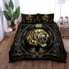 Luxury Baroque Pattern Bedding Set Golden Duvet Cover Set Twin Double Queen King Size Comforter Cover Set for Gift Bed Linen