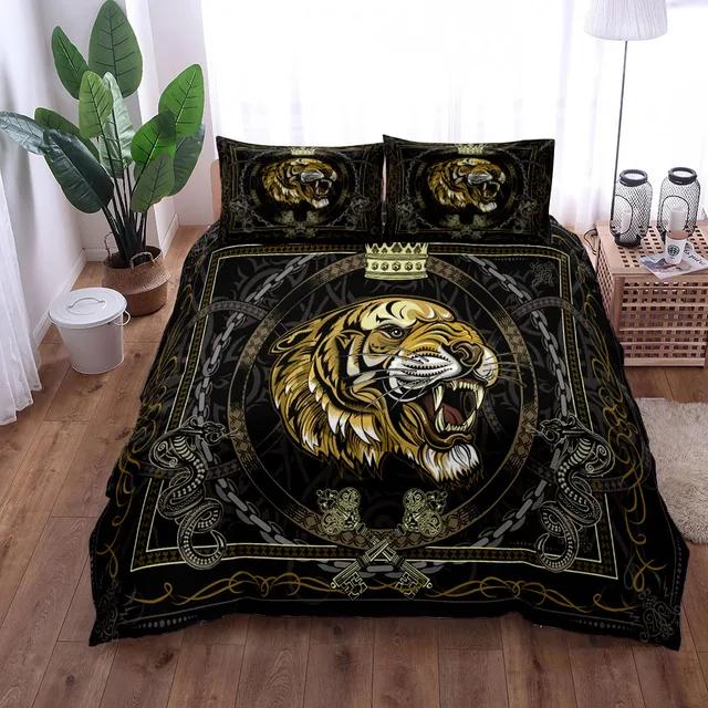 Luxury Baroque Pattern Bedding Set Golden Duvet Cover Set Twin Double Queen King Size Comforter Cover Set for Gift Bed Linen