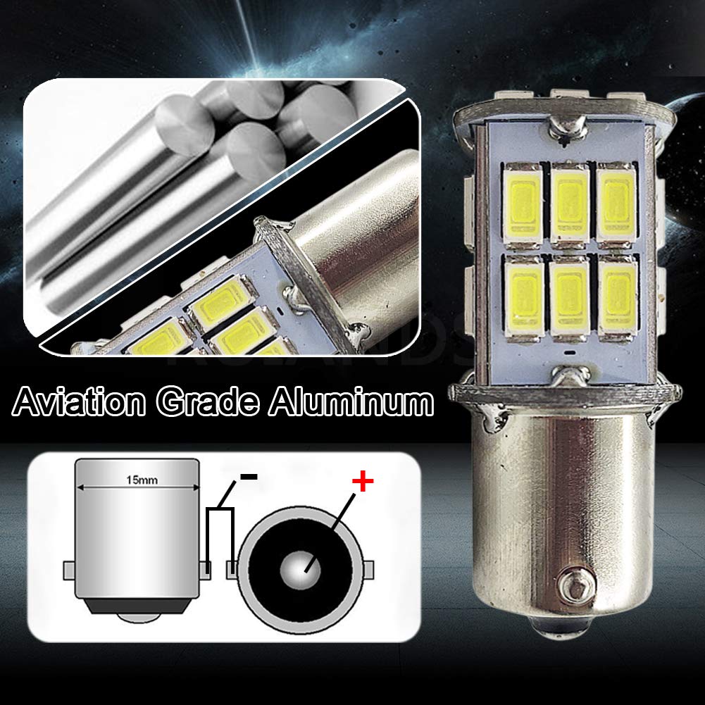 Ruiandsion 2 Pieces S25 Single Bulb BA15S P21W G18 LED