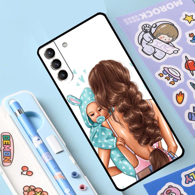 Fashion Super Mom Case For Samsung Galaxy S23 S22 S21 Ultra S20 FE S9 S10 Note 10 Plus Note 20 Ultra Full Cover