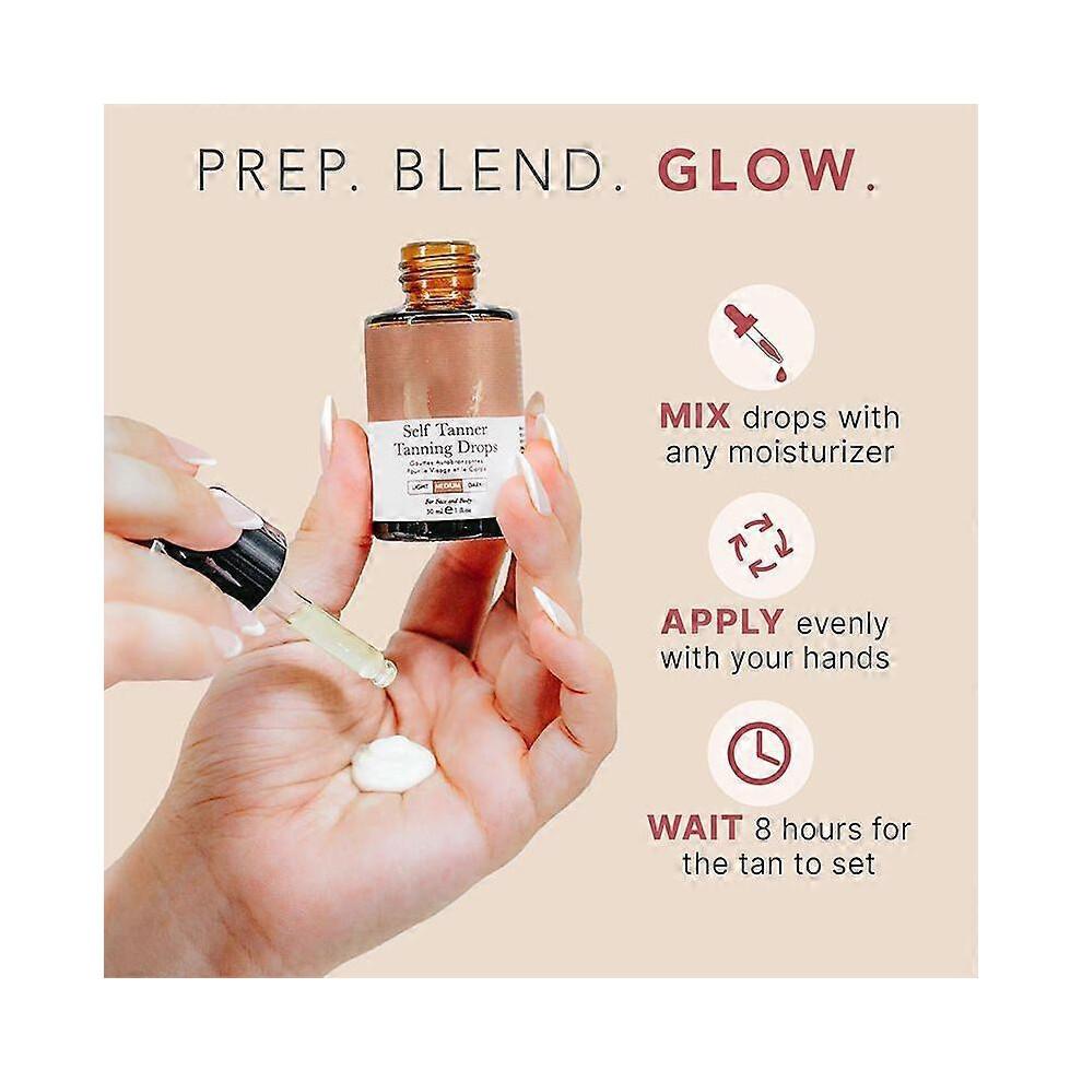 Tanning Drops, Bronzing Drops, Facial Tanning Drops, Bronzer Drops, Self Tanner for Face, Body Tanning Drops, Self Tanner Drops