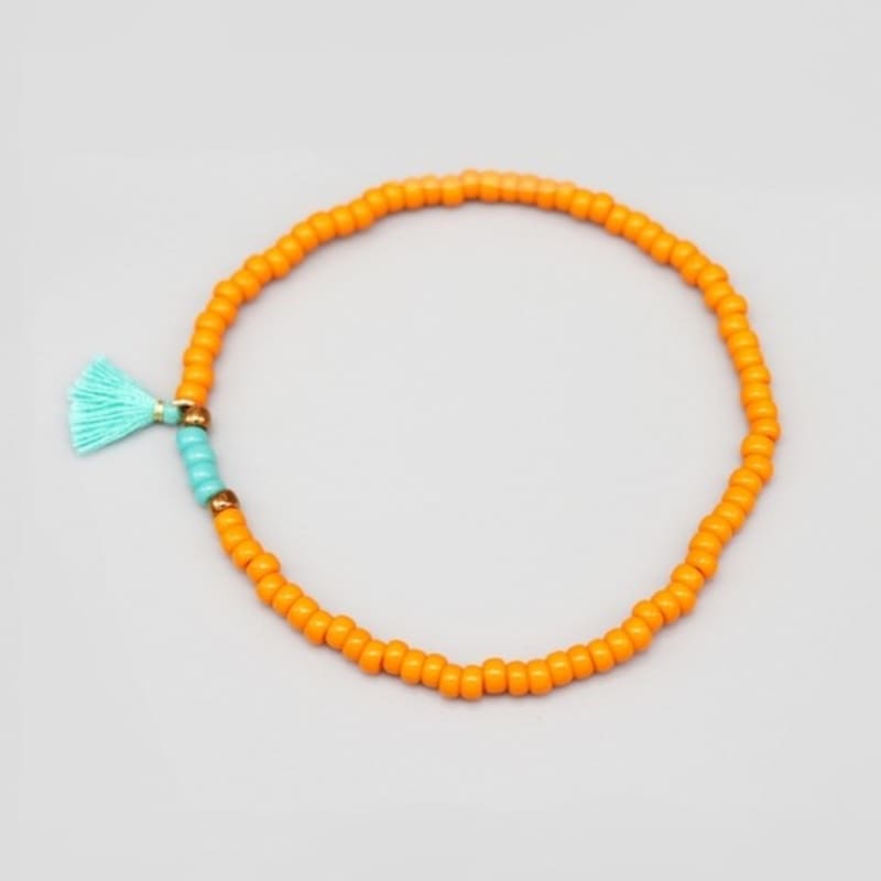 BONBEAU Ethnix Color Tassel Beads Bracelet Ethnic Tassel Bracelet Point Bead Bracelet 6 Colors