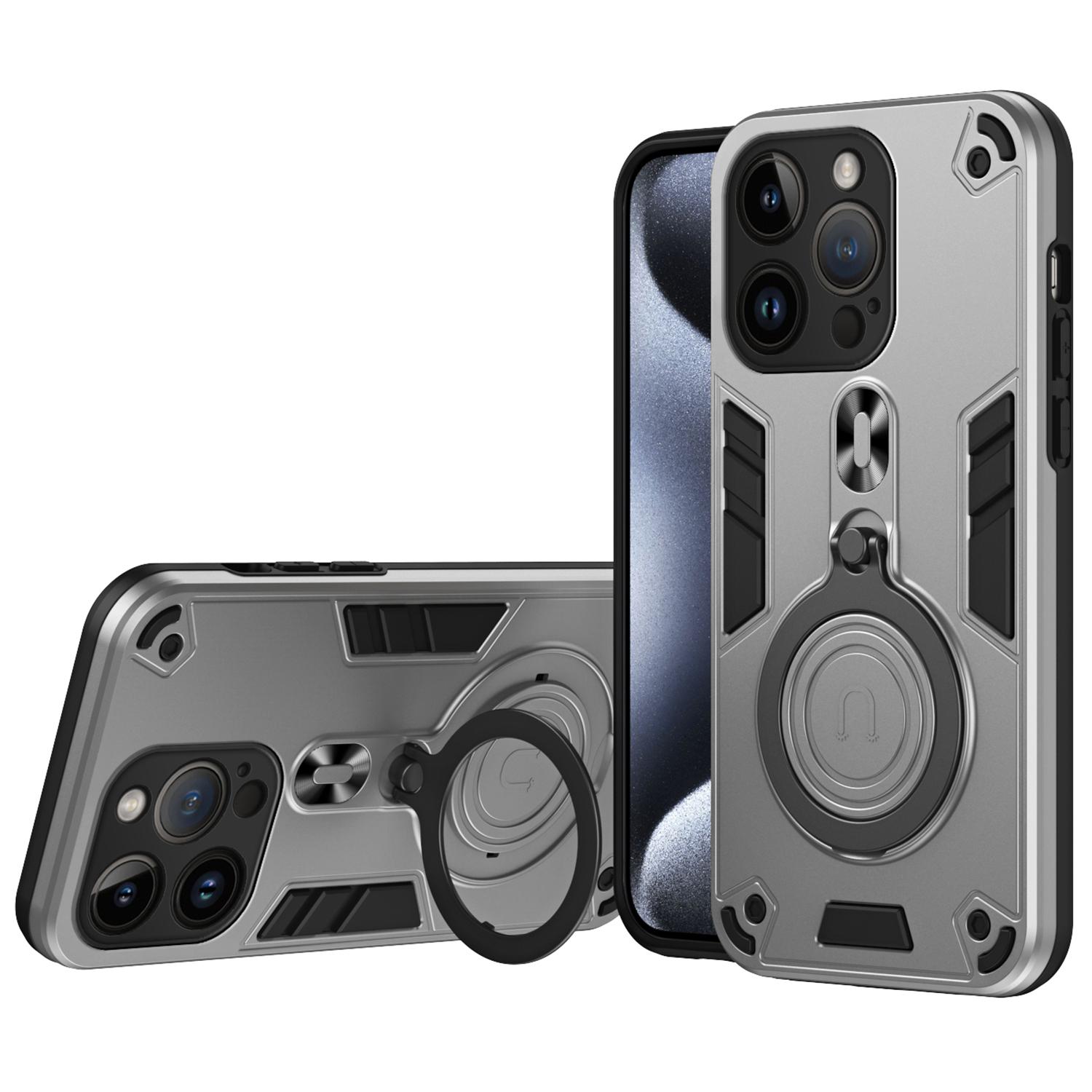 

For iPhone 14 Pro Case Rotatable Kickstand PC+TPU Drop Protection Phone Cover A