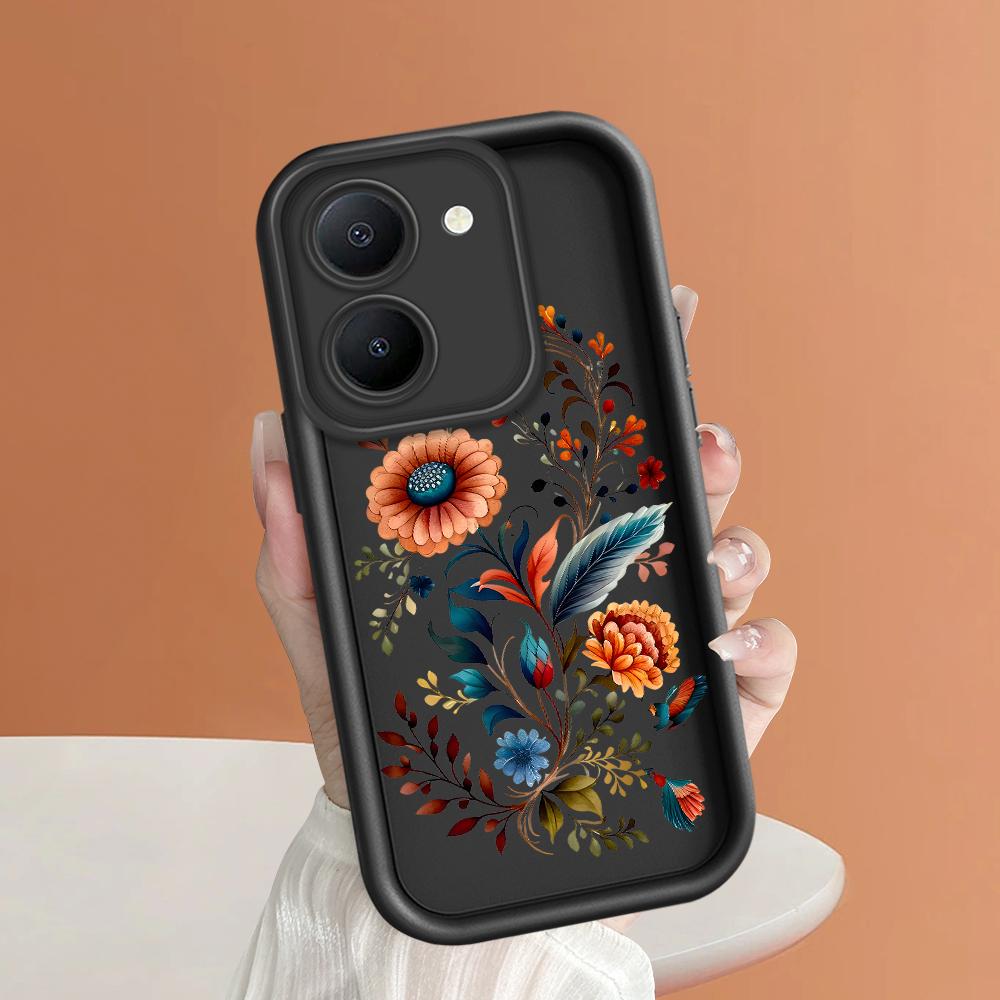 Weiche Silikon-Quadratleitern-Cartoon-Muster Vollständiger Kameraschutz Stoßfeste Hülle für iPhone Infinix Tecno Vivo