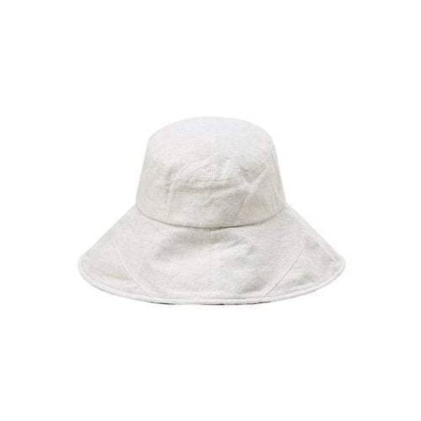 DakS Women S Beige Check contraSt Linen Floppy Hat Dche6e121i2