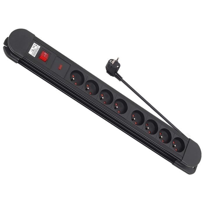 Bloc multiprises - Noname - 8 prises - Interrupteur lumineux - 1,5 m - Protection enfant