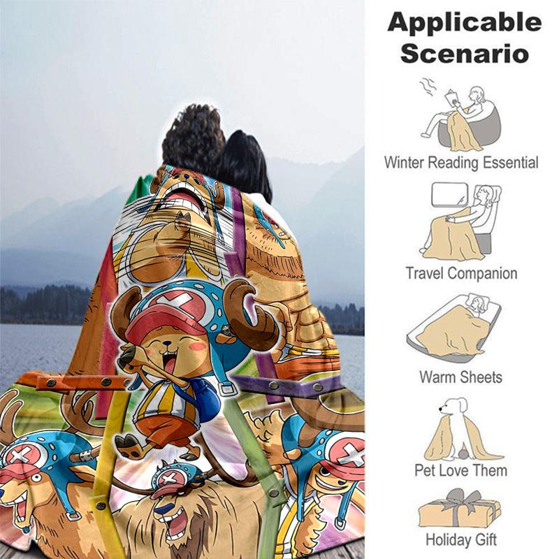 1pc One Piece Adventure Soft Throw Blanket Flannel All Season Light Weight Living Room/Bedroom Warm Blanket. M7270163
